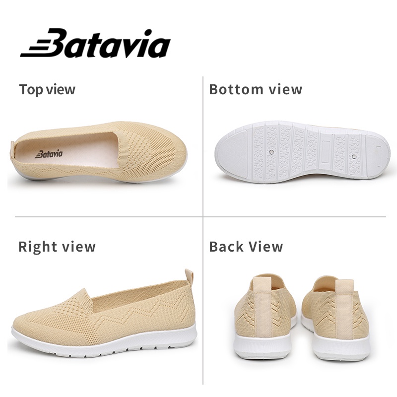 (COD)Batavia Shoes sepatu sepatu wanita sepatu flat rajut Sepatu slip-on kasual sepatu perempuan murah A161