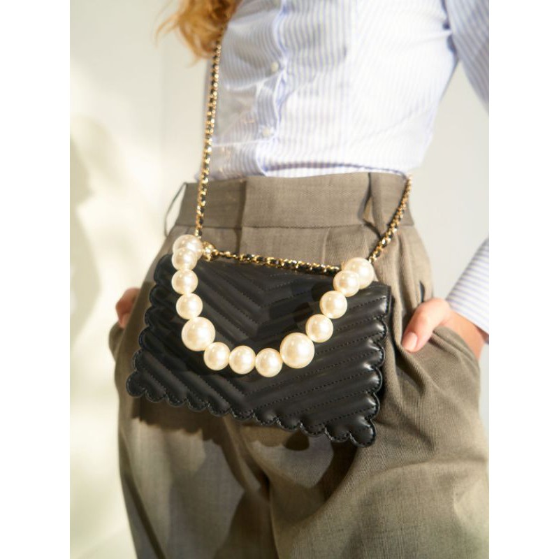 CK Pearl-Embellished Crossbody Bag