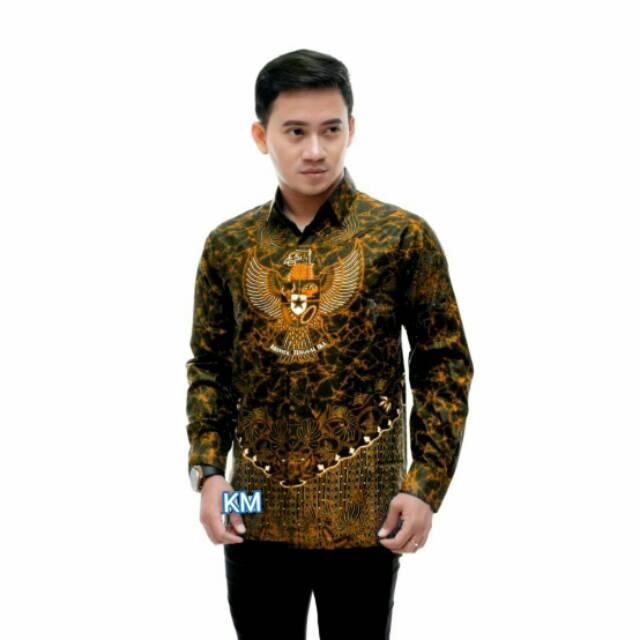 BAJU BATIK KANTOR LENGAN PANJANG MOTIF GARUDA BATIK PLIKET