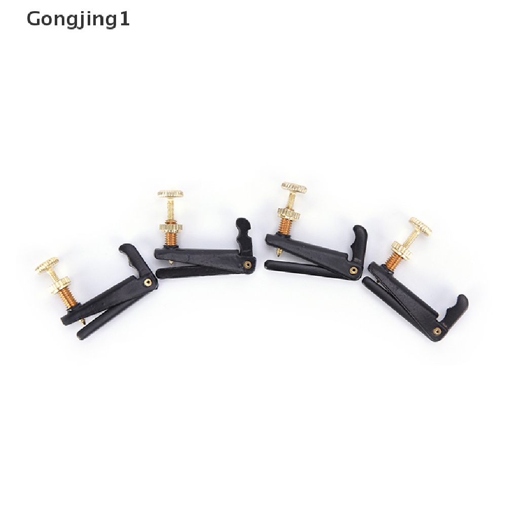 Gongjing1 4pcs Fine Tuner Adjuster Bahan Metal Warna Hitam Untuk Biola 4 / 4 3 / 4