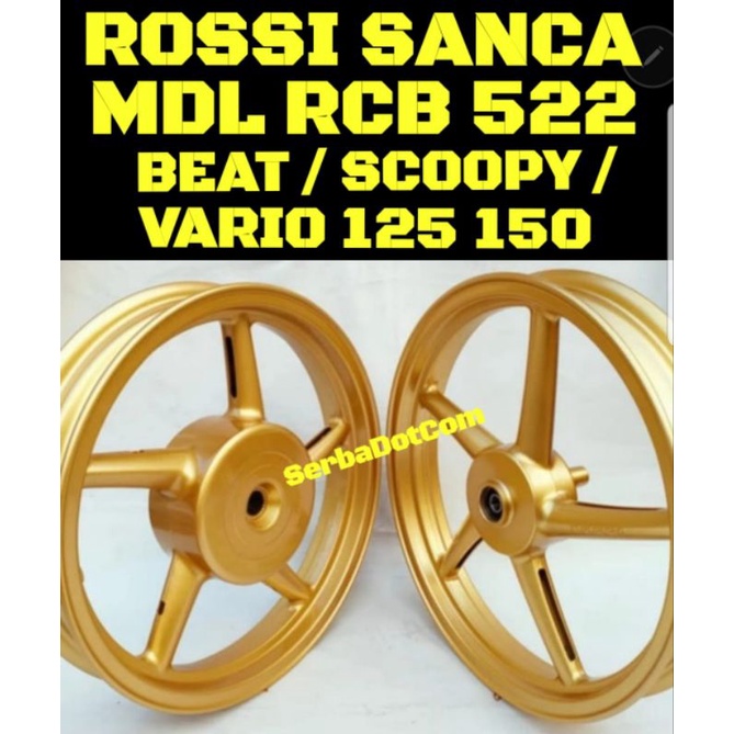 VELG ROSSY ROSSI SANCA SCOOPY BEAT VARIO 125 VARIO 150 ORIGINAL Model RCB 522 RACING BOY SPRINT RC n