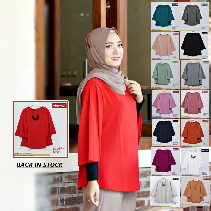 Atasan Scuba Crepe Premium atau Plain Blouse | ABn