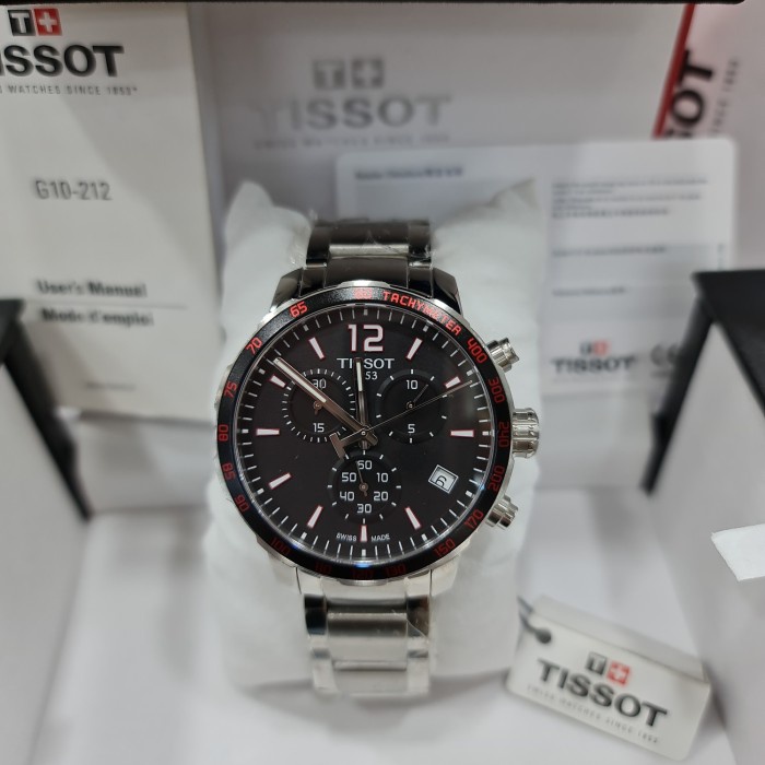 Jam tangan pria Tissot T095 T095.417.11.057.00 silver black original Original