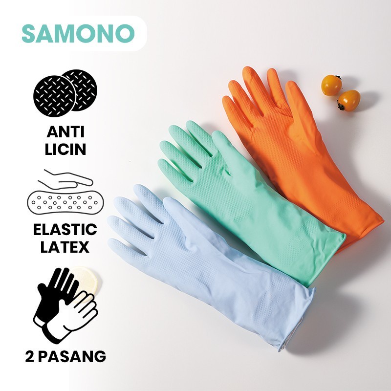 Sarung Tangan Samono Bahan Latex 2 Pasang Anti Slip Serbaguna SG001