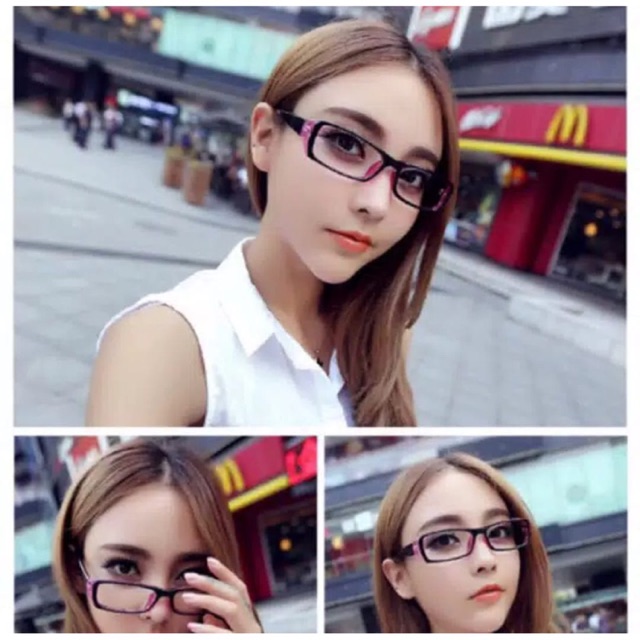 ♥TMALL88♥ Kacamata Frame Optik Anti Radiasi Pria Wanita Lensa Kacamata PC Transparan