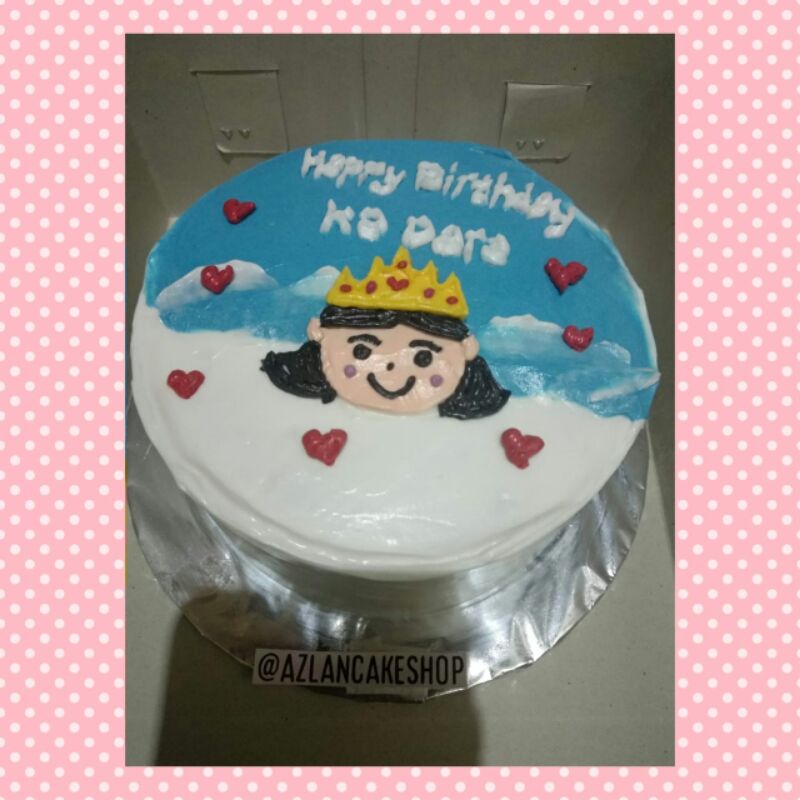 

READY STOCK ukuran 16 simpel gradasi korean cake, mini cake, lunch box cake