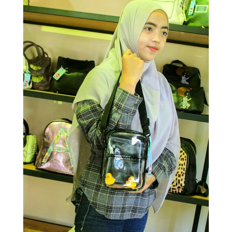Tas Transparan Tas Selempang Wanita Slingbag Mika Korea Import