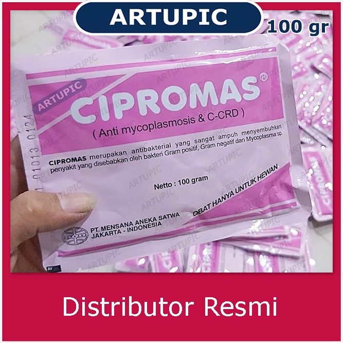 Cipromas 100 gram Obat Ayam Ternak Hewan Anti Mycoplasma CRD Snot Salmonela Cholera Kolera Coryza