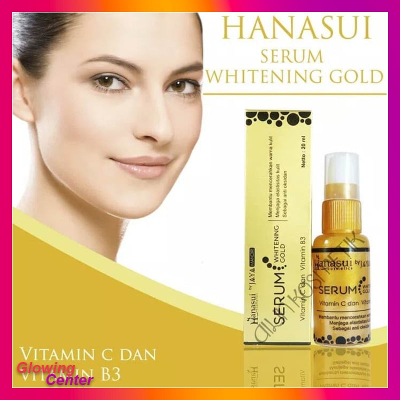 SERUM PENGHILANG FLEK HITAM PENCERAH WAJAH AMPUH BPOM HANASUI SERUM GOLD WHITENING JAYA MANDIRI