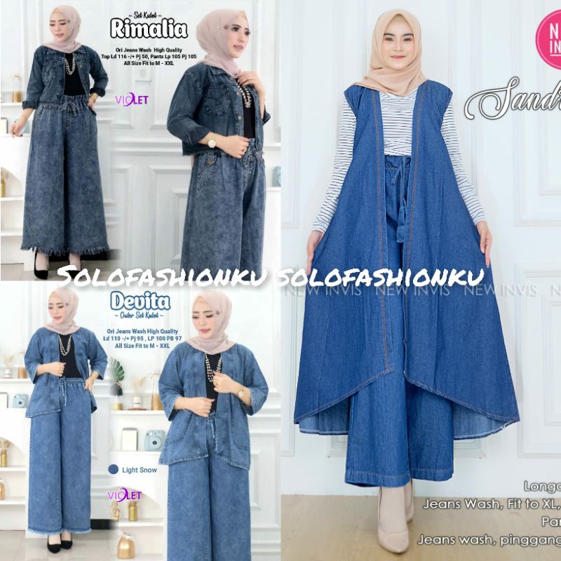 SET KULOT JEANS WANITA  SETELAN KULOT KEKINIAN