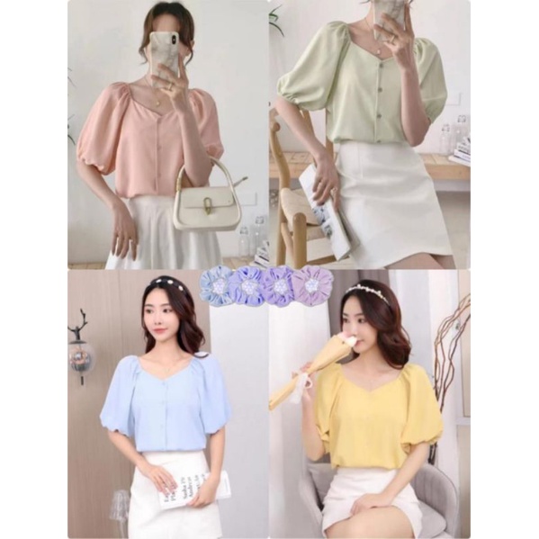 BLOUSE LENGAN BALON IMPORT