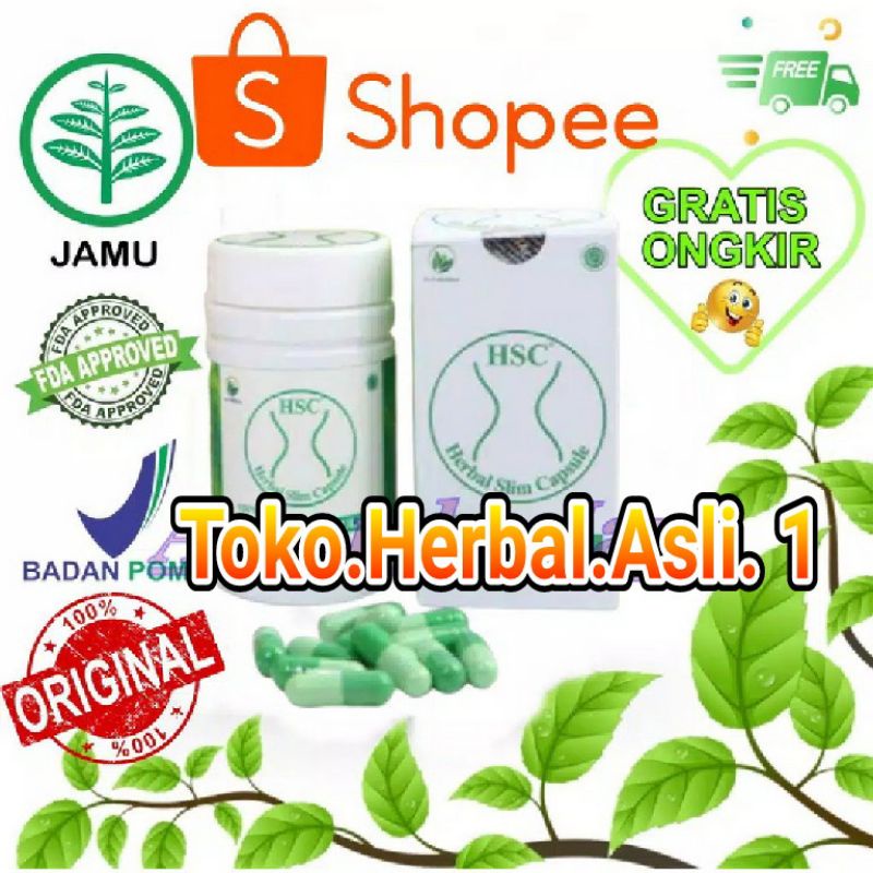 HSC HERBAL SLIM CAPSULE PELANGSING BPOM ASLI ORIGINAL OBAT PELANGSING DIET PENURUN BERAT BADAN