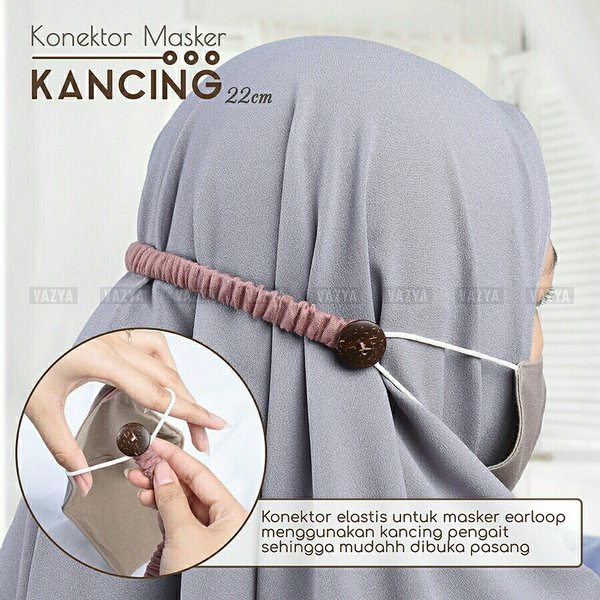Konektor Masker Hijab | Pengait Masker Kancing