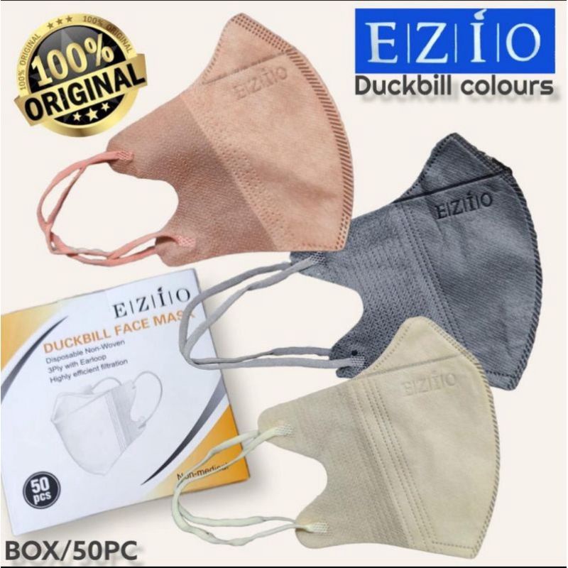 MASKER DUCKBILL EZIO GARIS WARNA WARNI ISI 50PCS