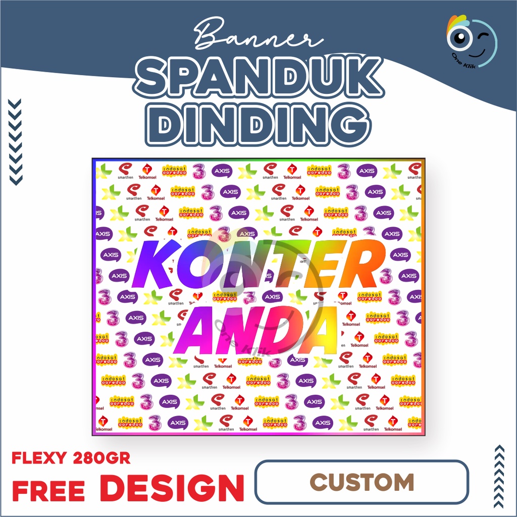 Banner Spanduk Konter Murah / Banner Dinding / Backdrop Banner Murah FREE DESIGN / Aksesoris Konter 