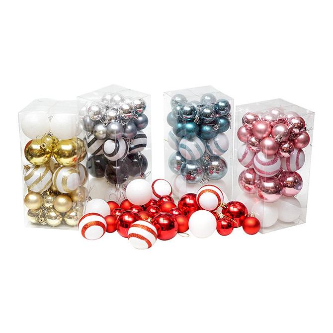 

[PROMO SPESIAL] HIASAN BOLA NATAL CAMPUR UKURAN 4CM + 6CM ISI 30-AKSESORIS POHON NATAL