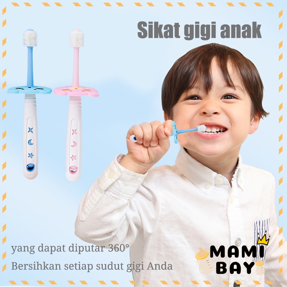 Mamibayi Baby toothbrush antibakteri nano sikat gigi anak bisa rotasi 360°