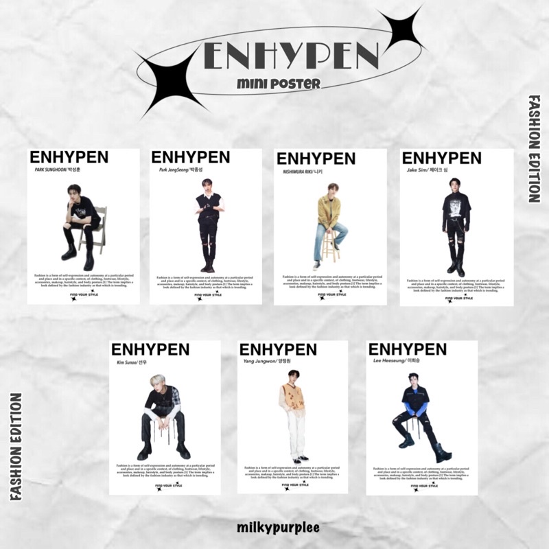 POSTER MINI ENHYPEN| [fashion edition]