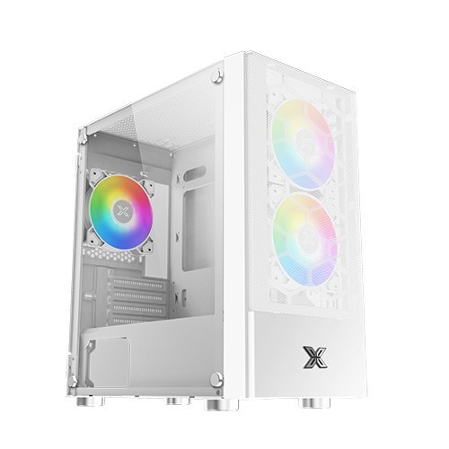 Casing Gaming XagaTek Oreo M-ATX With 3 Fan ARGB Tempered Glass