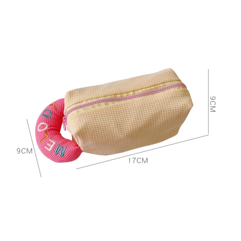 KENSHO Kotak Pensil Pouch Sleting/ Tempat Makeup / Tas Aksesoris Wanita Pastel Aesthetic Korea Import Lucu Melody