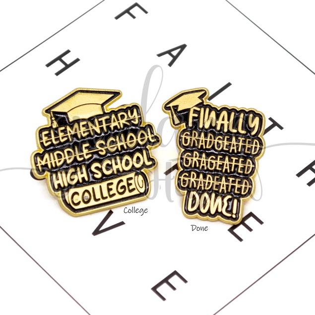 Pin Graduated Pin Bros Tas Motif Topi Toga Wisuda Unik GH 208831