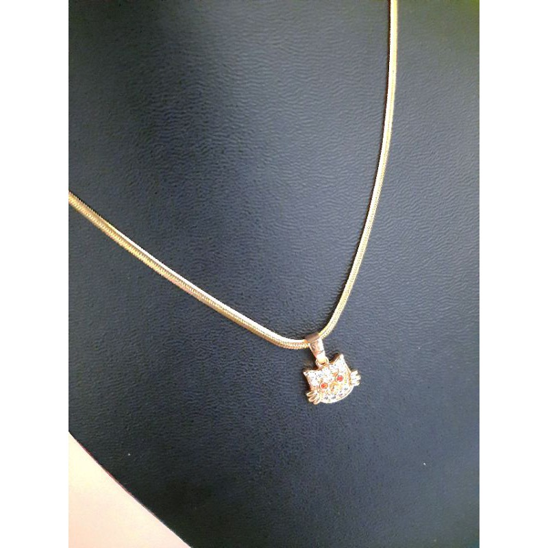 kalung titanium gold plus liontin hello kitty