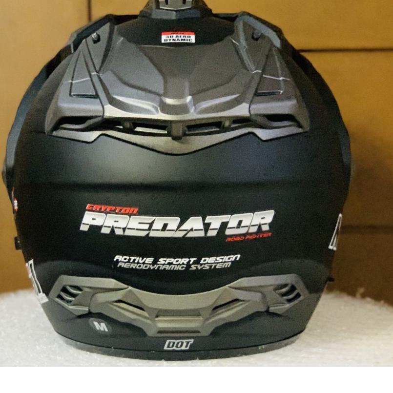 Jual New Helm NHK Predator Crypton Solid Black Doff Hitam Dop Double