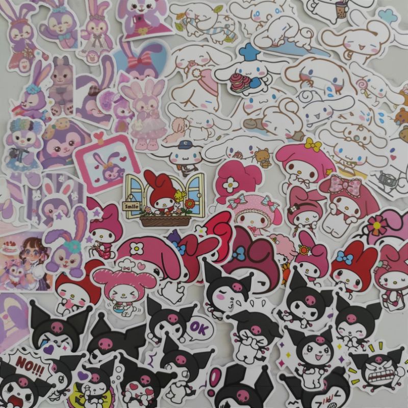 

50PCS STICKER DECO SET MOTIF SANRIO KUROMI, MELODY, CINNAMOROLL, STELLA LOU