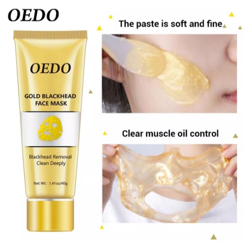 OEDO GOLD BLACK FACE MASK | MASKER EMAS PENGHILANG KOMEDO, BLACKHEAD, PORI BESAR, KULIT KASAR