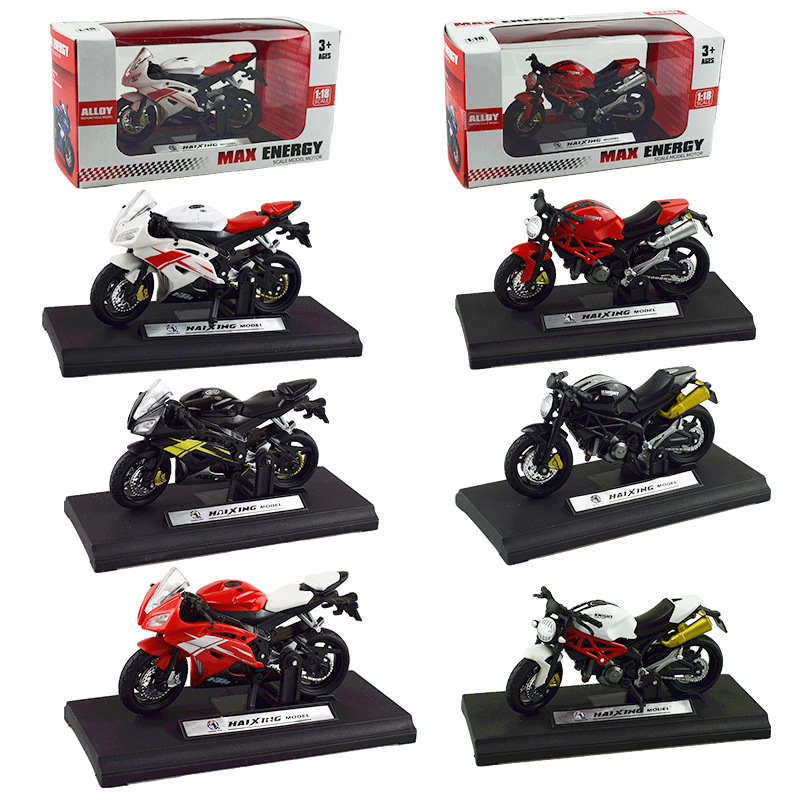 1:18 MINI Diecast Yamaha R6 Motor Lokomotif Simulasi Alloy Lokomotif Balap Model Motor Mainan Anak Laki-Laki