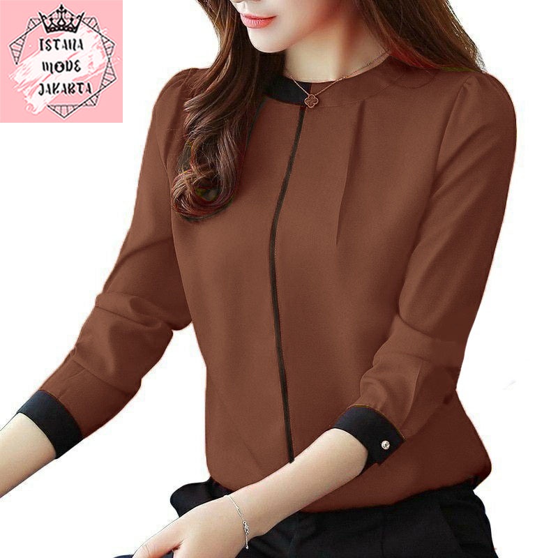 ISTANA MODE JAKARTA Verra baju atasan wanita terbaru blouse korean style blouse wanita lengan panjang-3