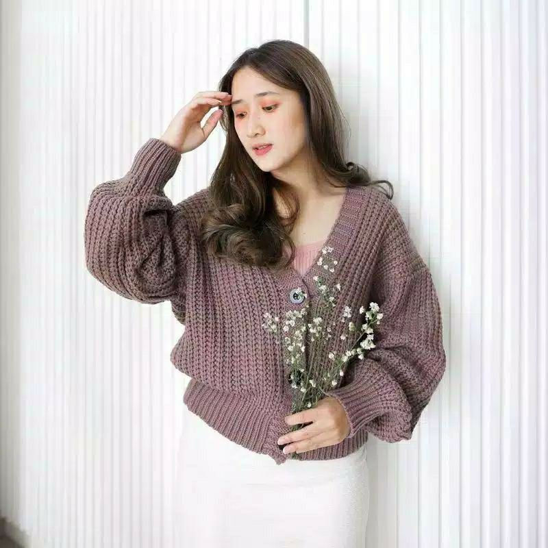 Cardigan Wanita / Cardigan Crop Rajut Premium Tebal
