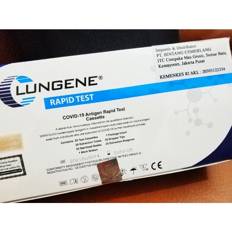 Lungene Rapid Test Antigen Swab Test Covid 1box Shopee Indonesia