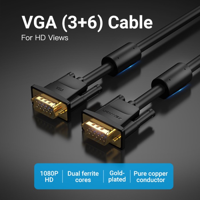 Kabel vga vention 15 pin 1080p  male to male - vention DAE