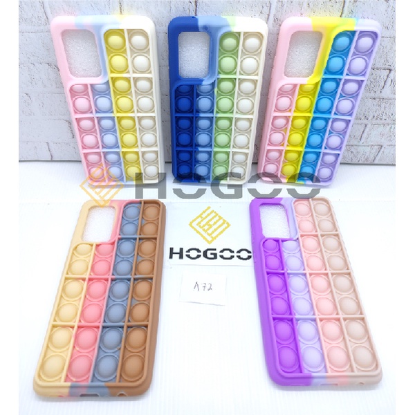 HOGOO SILICONE CASE POP IT SAMSUNG A72 - CASE PENGHILANG STRESS PUSH IT BUBBLE CASE RAINBOW