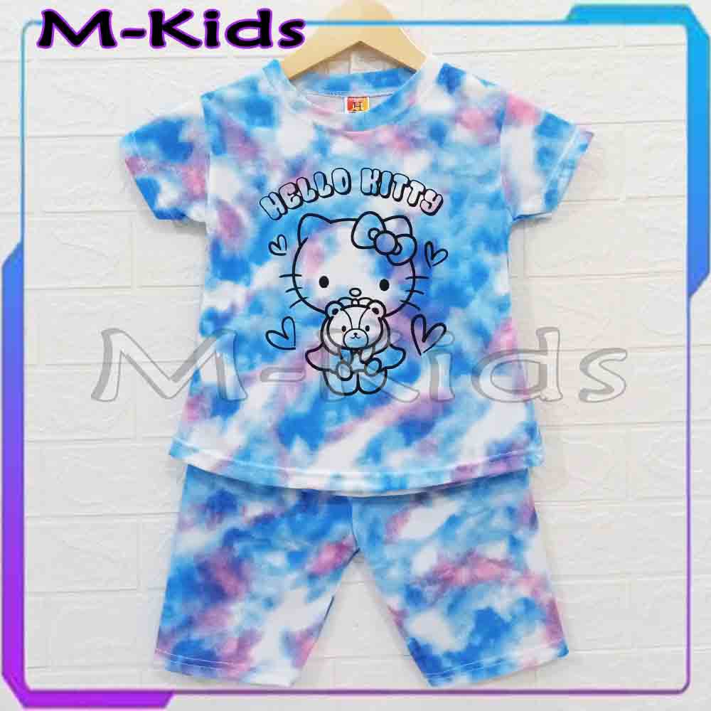 MKids88 - Baju Setelan KAOS Anak Perempuan Baju Tie Dye