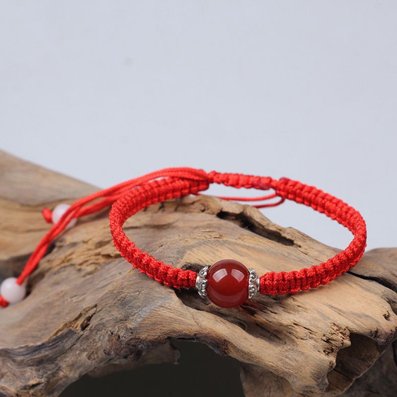 Gelang Lucky Red String Rope Agates Beads