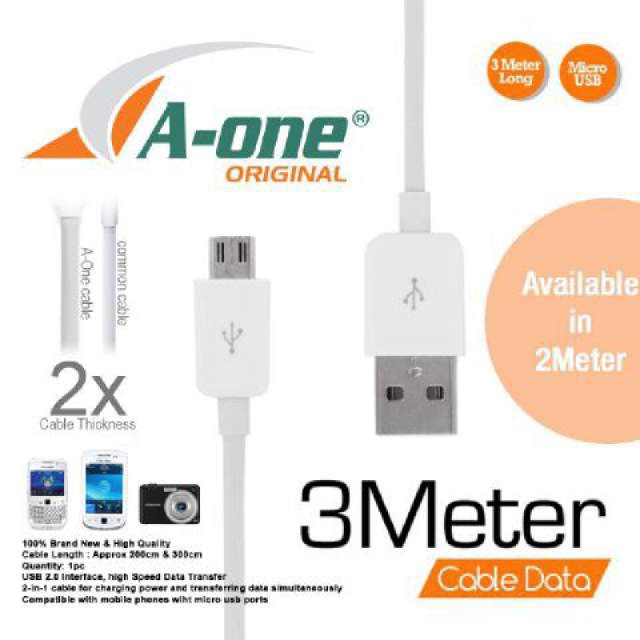 2 METER KABEL CHARGE DATA A-ONE/ CABLE CHARGER USB FOR SAM NOTE 3 ETC