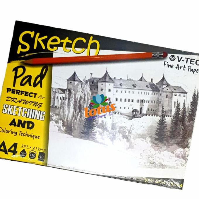 

Sale!!! V-Tec Drawing Sketch Pad A4 110Gsm 40Sheets Drawing Sketching Coloring Murah