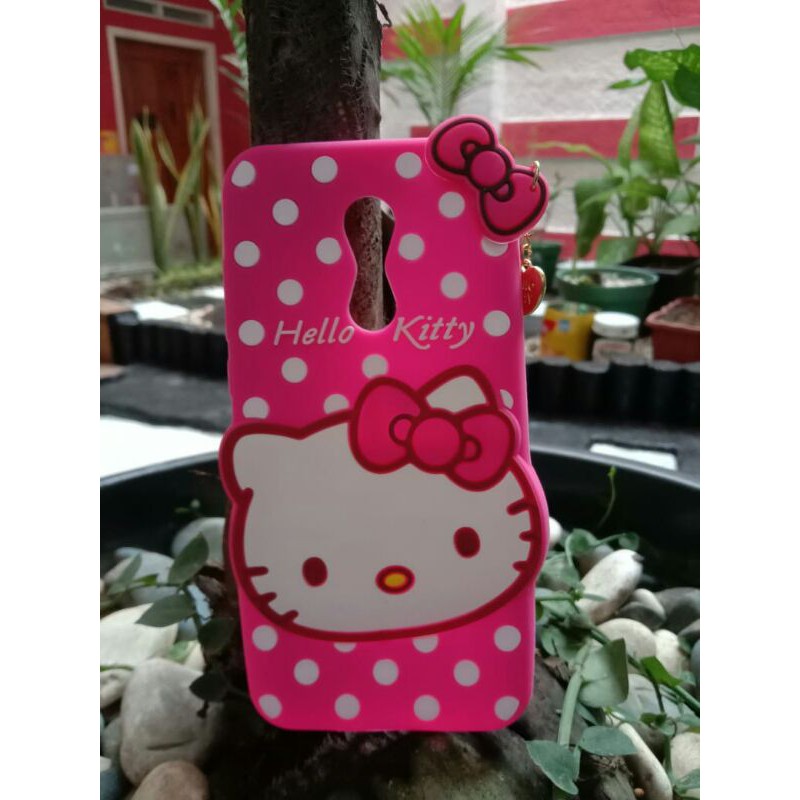 Case Boneka 3D 4D Caracter Case Soft Silikon HELLOKITTY POLKADOT REDMI 5 plus