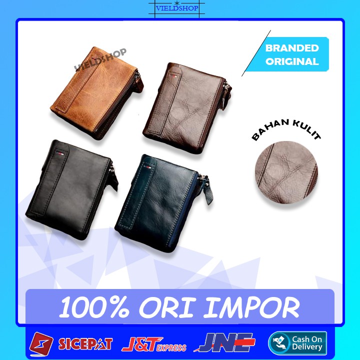 N2 DOMPET KECIL KULIT ASLI LIPAT ANTI AIR IMPORT BRANDED ORIGINAL PRIA COWOK COWO LAKI