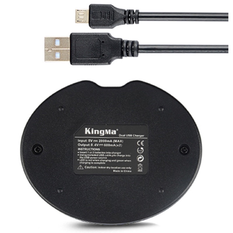 Kingma Charger Baterai 2 Slot Canon 550D 600D 650D Rebel T2i - LP-E8 - Black