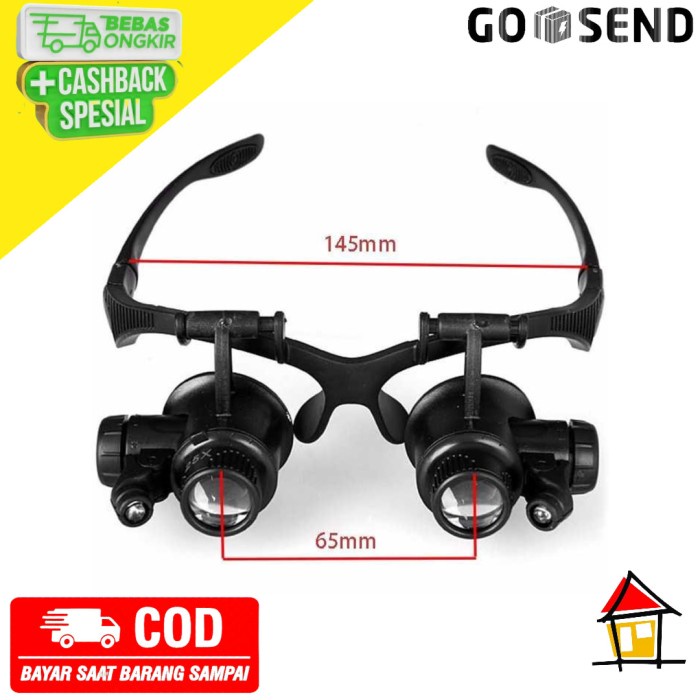 

Kacamata Pembesar 25x Magnifier DENGAN 2 LED