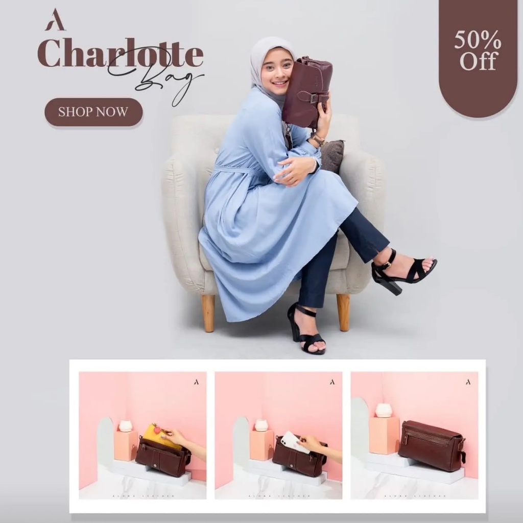 Tas kulit wanita asli selempang kerja kondangan pesta terbaru branded bag tas slempang sling bag sli