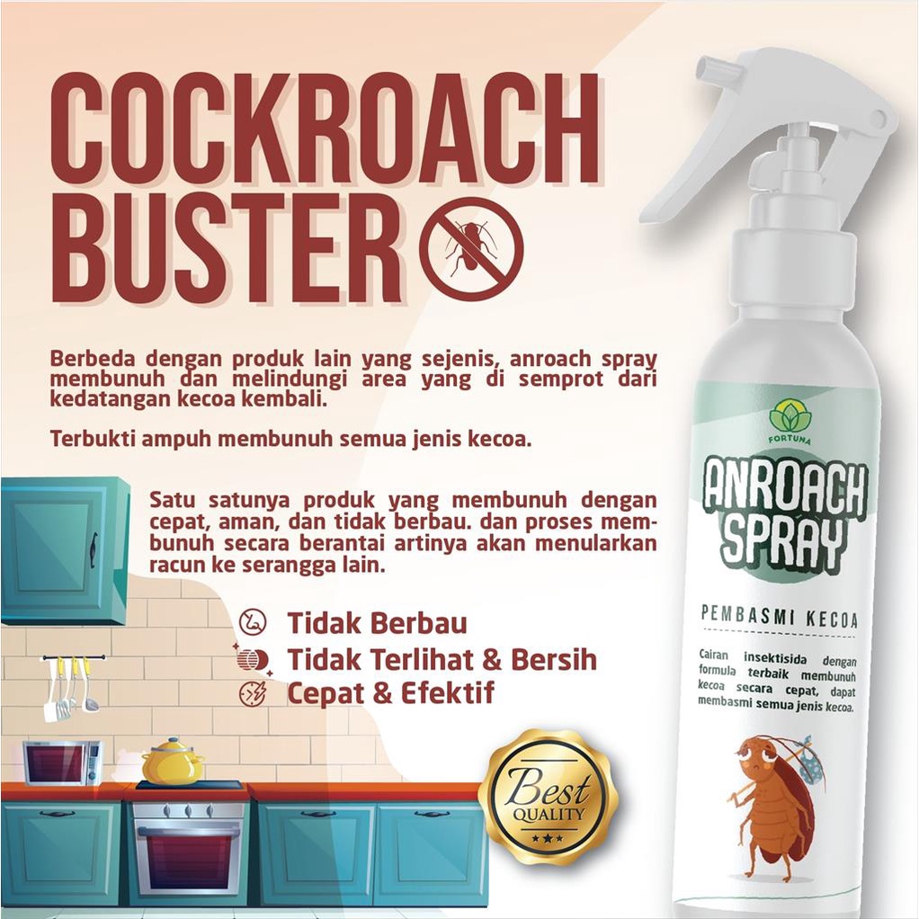 Cairan anti kecoa ANROACH  Spray 250ml obat pembasmi kecoak