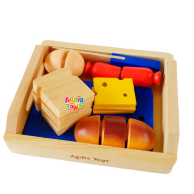 Mainan Kayu Roti Potong