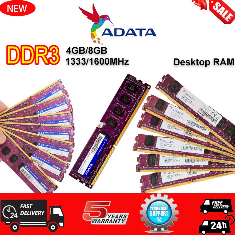 Adata DDR3 RAM DDR3L 2GB 4GB 8GB 1333 / 1600MHz DIMM Desktop Memory PC3 12800