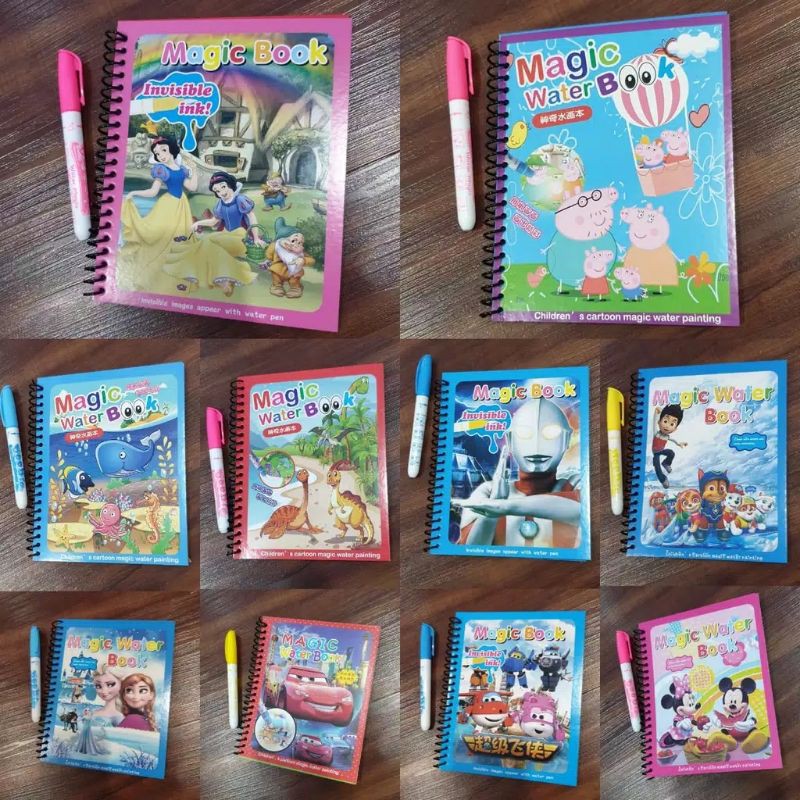 [TERMURAH] Buku Mewarnai digunakan Berulang termurah anti berantakan mengalihakan dari gadget magic water book-6