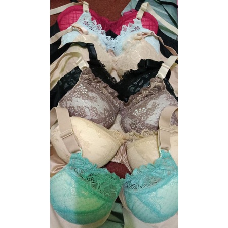 bra brukat bandung 6pcs BH Bandung Busa Tipis Tanpa Kawat 34 - 42