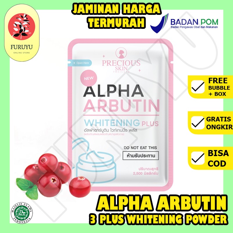 Alpha Arbutin Whitening 3 Plus Powder Pemutih Badan Bubuk Lotion BPOM